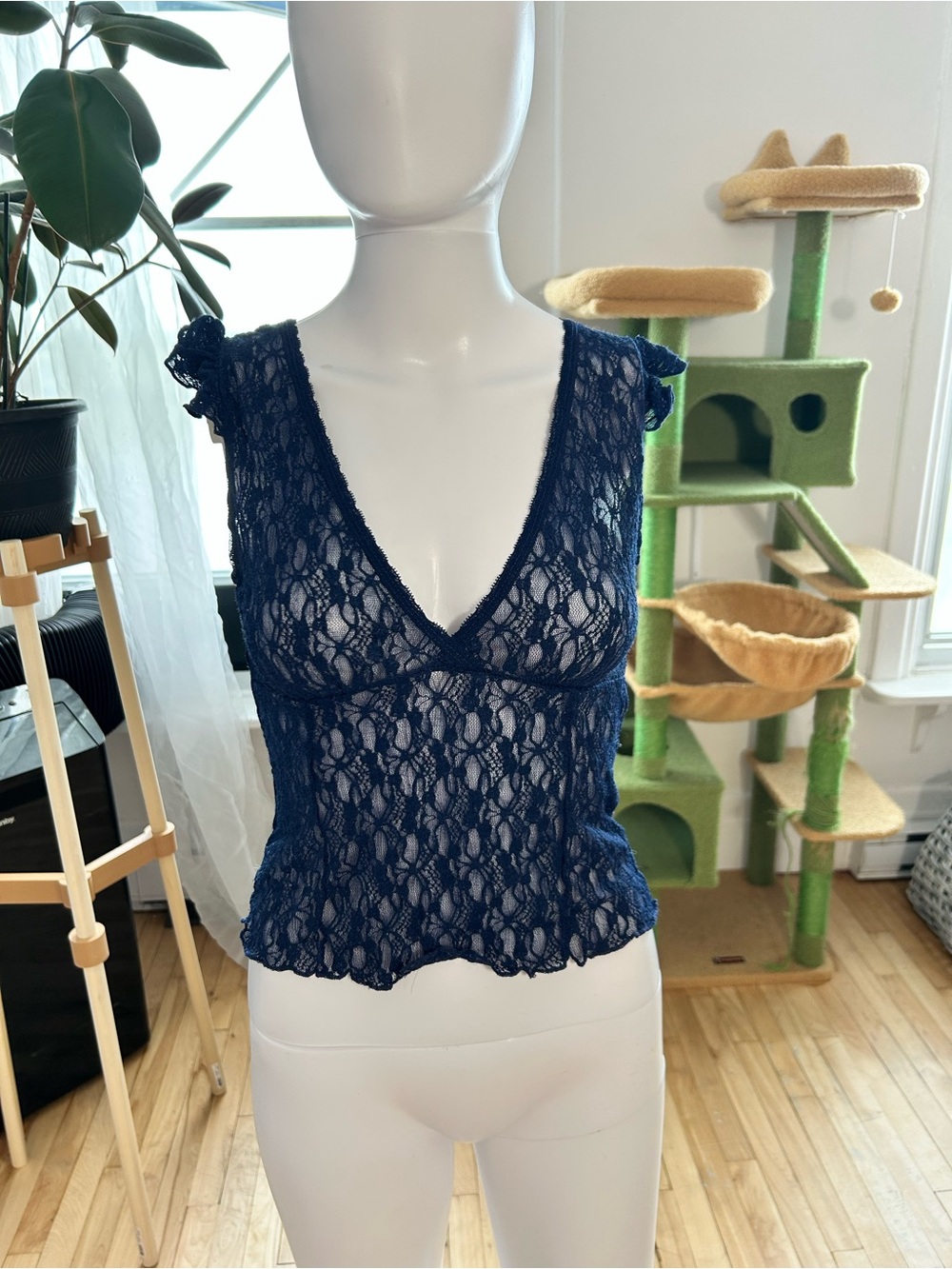 Lace V-Neck Sheer Camisole